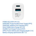 TESLA Power Charger T220 - duální rychlonabíječka 25 W PD 3.0/PPS (bílá barva)