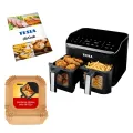 TESLA AirCook DualHeat QD464 XXL - multifunkční duální digitální horkovzdušná fritéza