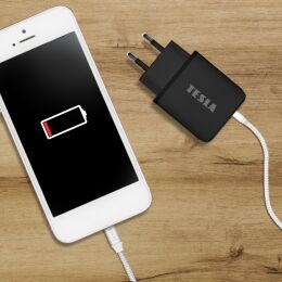 TESLA Power Charger T220 - duální rychlonabíječka 25 W PD 3.0/PPS (černá barva)