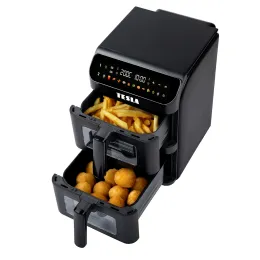 TESLA AirCook DualZone Q670 XXL - multifunkční duální digitální horkovzdušná fritéza